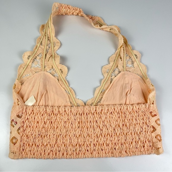 Free People Peach Nude Lace Bralette sz Medium - Picture 6 of 8